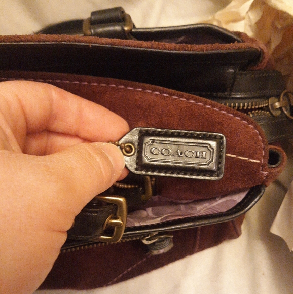 Coach Soho Satchel Purple Plum Suede Purse HO5S-7474 - Picture 9 of 13